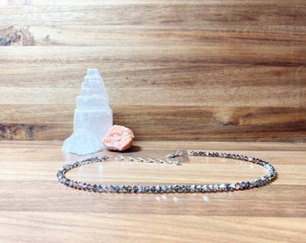 Preciosa Crystal Volcano Beaded Choker.  Silver sparkle choker. Special occasion. Prom jewellery. Uk