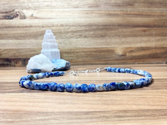 Avalaya Chunky Navy Blue/Light Blue Glass Beaded Necklace - 54cm Length :  Amazon.co.uk: Fashion