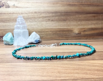 Natural Turquoise Crystal Beaded Necklace.  Birthstone For December. Gemstone  Necklace. Natural Turquoise Jewellery