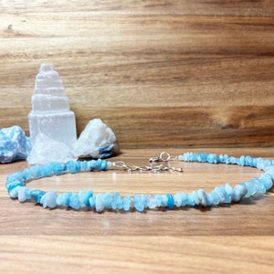 Aquamarine Crystal Necklace. Beaded Aquamarine Necklace.Birthstone For March. Gemstone Necklace. Semi Precious Jewellery. Uk