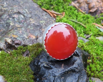 Agate Carnelian, agate ring, statement ring, bohemian jewelry, sterling silver, metalwork, silver, agate, bohemian chic, tribal, round