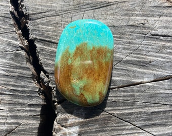 Turquoise, Cabochon, vintage, blue, brown matrix