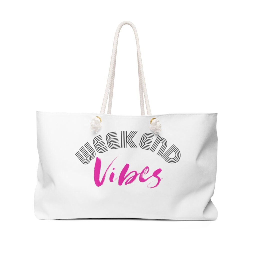 Womens weekender Bag/weekend vibes bag/vacation bag/womens Etsy