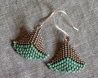 boucles d'oreilles en argent *Nature* triangle turquoise