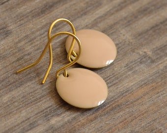 fine small enamel earrings in rose gold