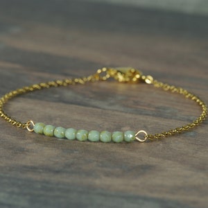 very fine bracelet mint light turquoise, minimalist friendship bracelet, bracelet made of stainless steel gold or silver