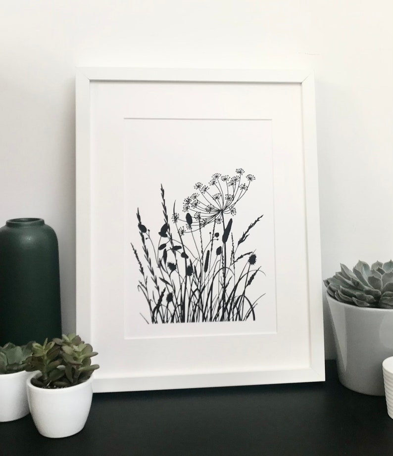 Floral Print Wild Flower Screen Print Original Wall Art Etsy