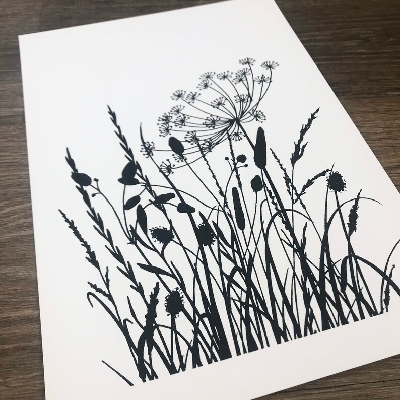 Floral Print Wild Flower Screen Print Original Wall Art Etsy