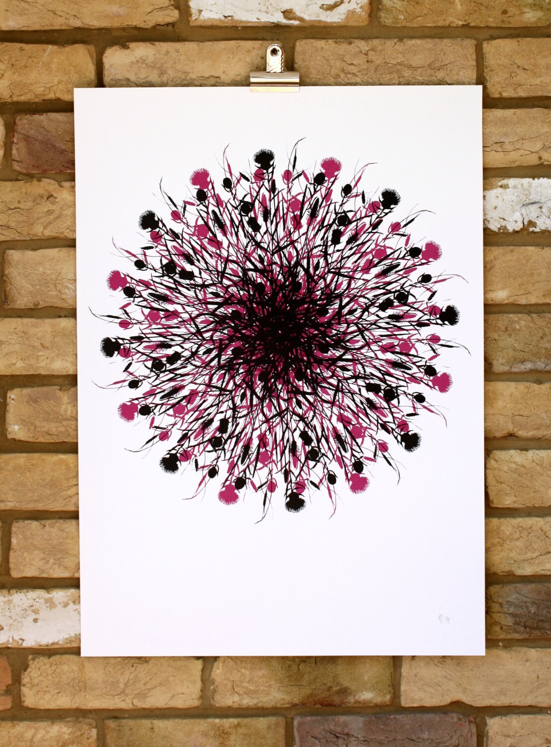 Flower Screen Print Contemporary Wildflower Screen Print Etsy UK
