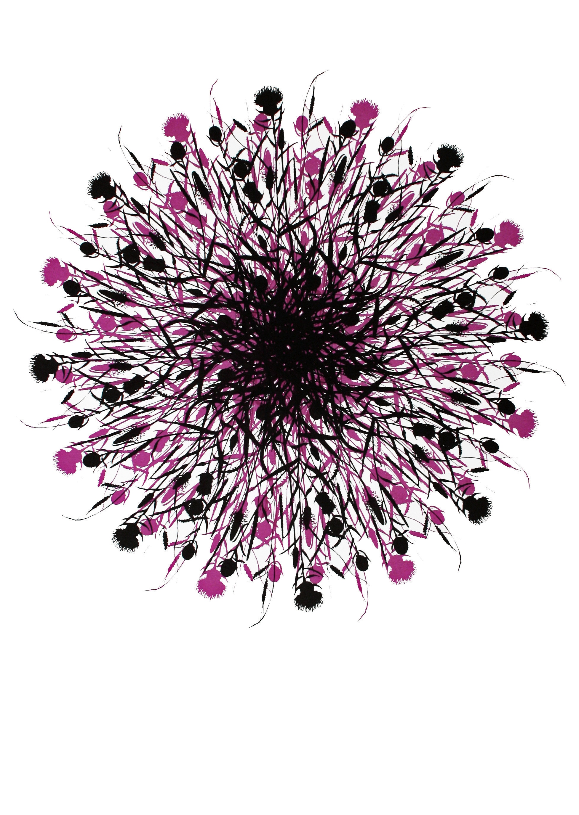 Flower Screen Print Contemporary Wildflower Screen Print Etsy UK