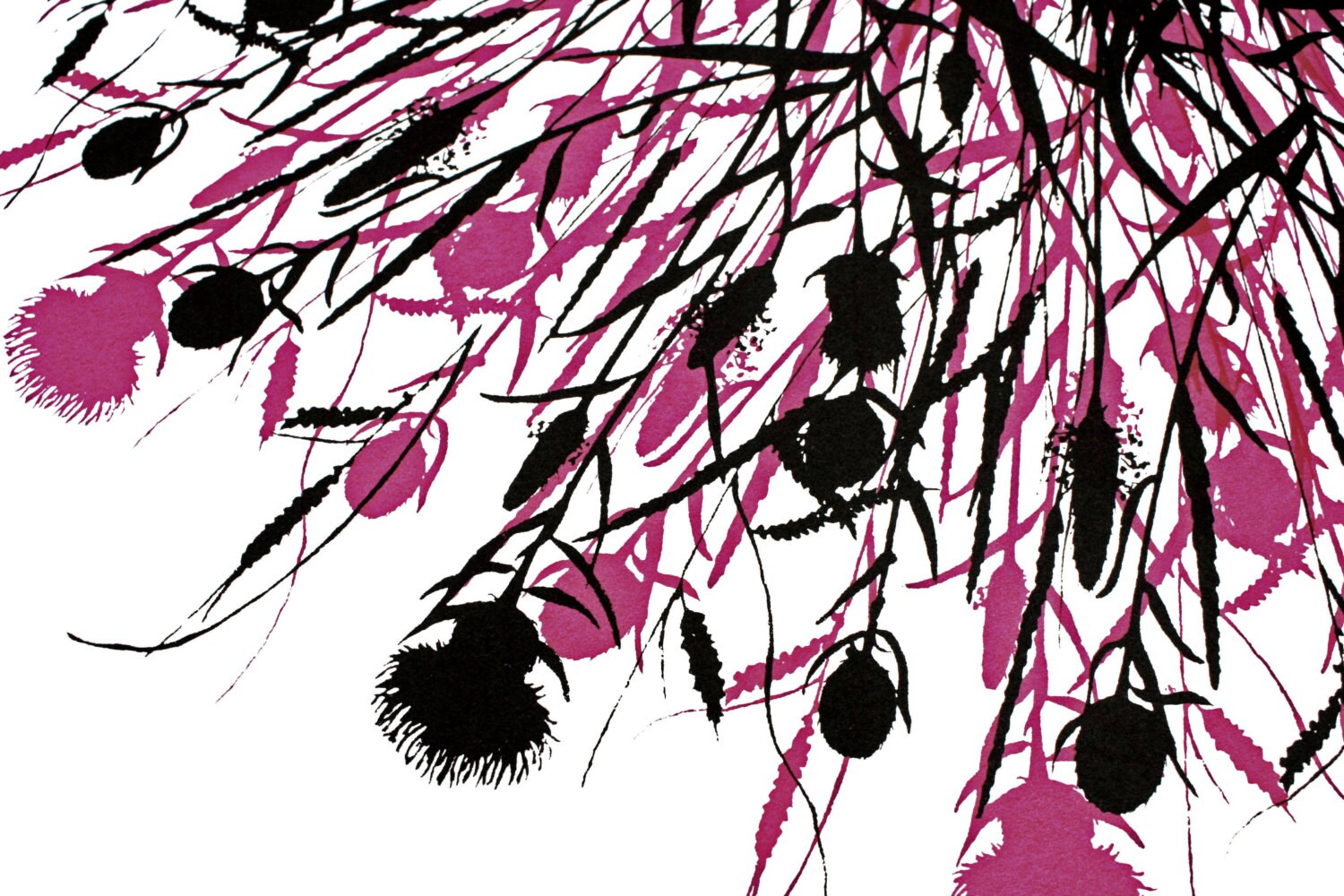 Flower Screen Print Contemporary Wildflower Screen Print Etsy UK