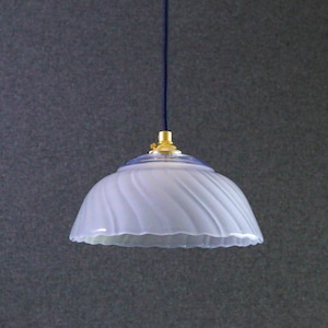 Antique french ceiling light in translucent rose glass, french pendant lamp - early century - thirties design