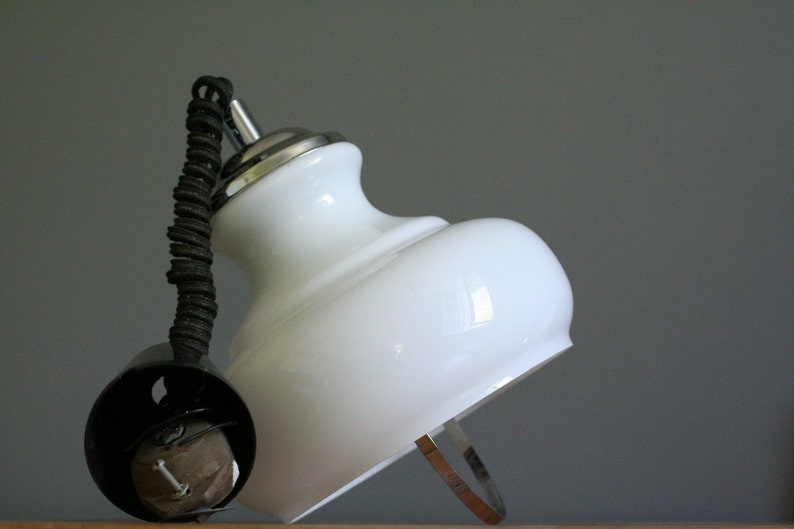 Antique french ceiling light in white opaline glass french pendant lamp height adustable system