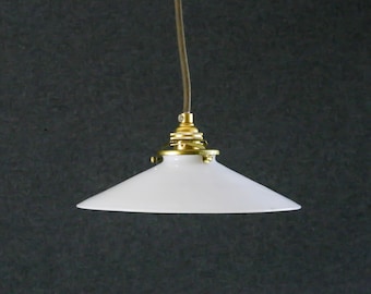 Antique french ceiling light in white glass, french pendant lamp - opaline light - ceramic ceiling lamp