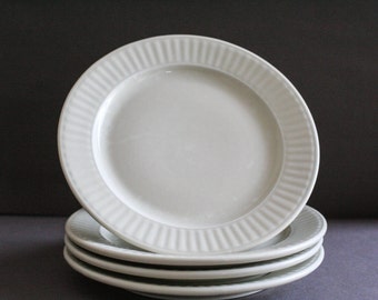 four french white porcelaine plates- Porcelain from Limoges- typical french decor