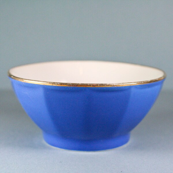 french vintage blue ceramic bowl