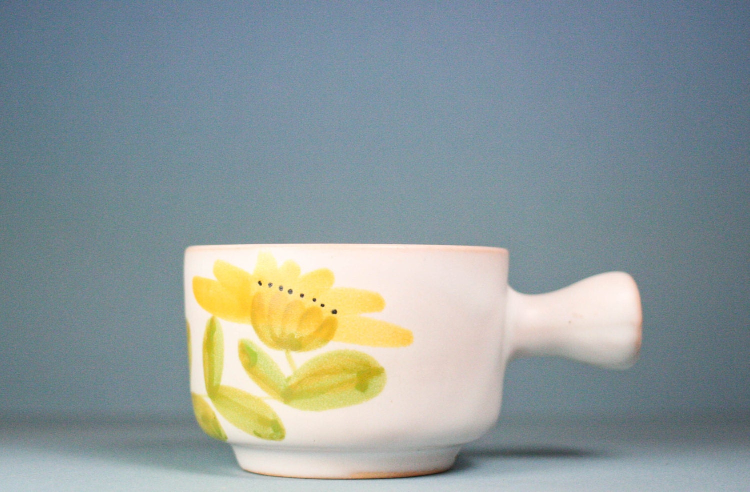 Vintage French Flower Saucepan - Handpainted 60's