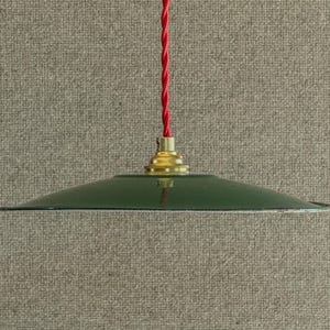 Antique french ceiling light in green metal, french pendant lamp - antique french light - industrial light