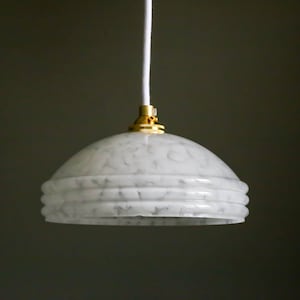Antique french ceiling light in white glass, french pendant lamp - circa 1950