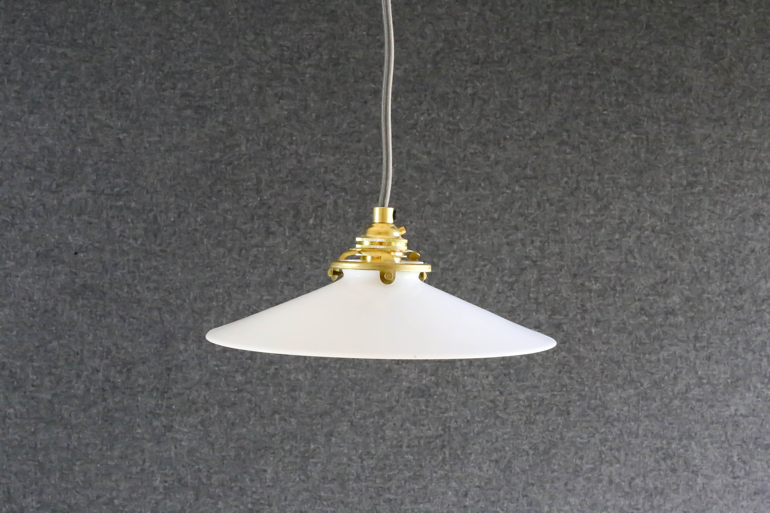 Antique French Ceiling Light in White Glass, Pendant Lamp - Opaline Ceramic Lamp