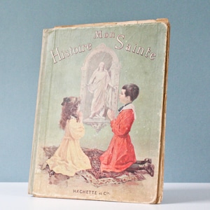 french vintage religious illustrated book 1914 - white and black illustrations