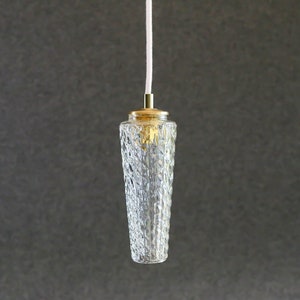 Antique french ceiling light in translucid and white painted glass, french pendant lamp - circa 1950