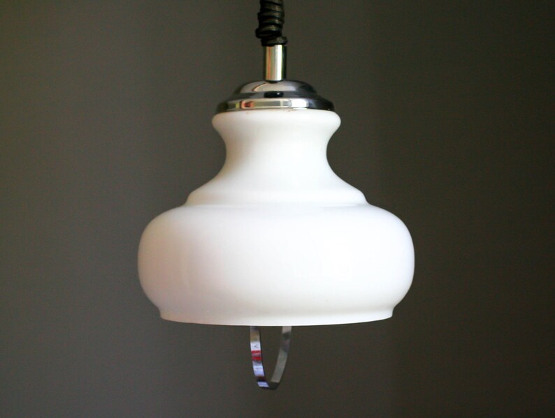 Antique french ceiling light in white opaline glass french pendant lamp height adustable system