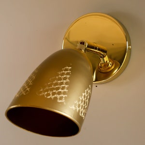 antique french wall mounted sconce light in golden painted glass with a golden decor, wall lamp - tulip light