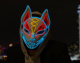 Kitsune-Maske | Japanische Fuchsmaske | Anime-Maske | Cosplay-Kostüm | Wolfsmaske