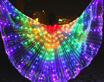 Fairy Wings | Rave Outfit | Belly Dancer Costume | Rave Accessories | Festival Outfit | Butterfly Cosplay Wings with Retractable Sticks