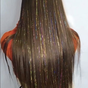100s Silk Hair Tinsel /Clip in Feather Hair Extensions Salon Women's  Accessories