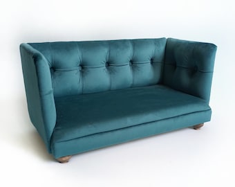 Velvet dog Sofa, Cat couch, Lounge Chaise Dog, Cat Bed, Gift for Dog Lovers