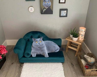 Fancy Dog couch, Cat sofa, Dog bed, Lounge chaise pet, pet chair, Cat chaise, Dog sofa, Cat bed, pet couch, Gift cat lovers