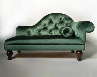 Velvet dog sofa, Custom cat bed, Lounge Chaise Pet, Kitten couch, Gift cat lovers
