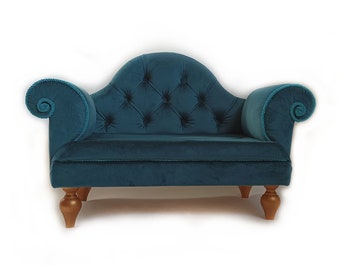 Baroque Dog Couch, Cat sofa, Handmade Tufted Velvet Dog/Cat Bed