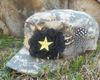 Bling Cadet Hat For Women -Casual Hat For Her - Star, Feathers and Lace