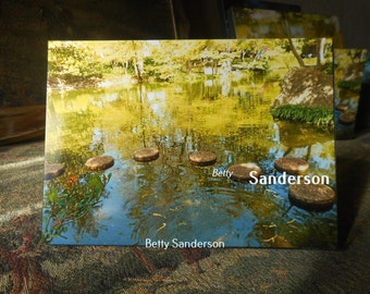 Serene Photography Mounted On Wood Nature Home Decor Wall Hanging Stepping Stones