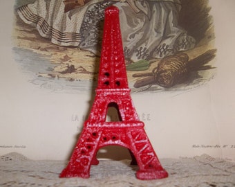 EIffel Tower Decor Cast Iron Red Shabby Chic Paris Inspired Home Decor Paper Weight