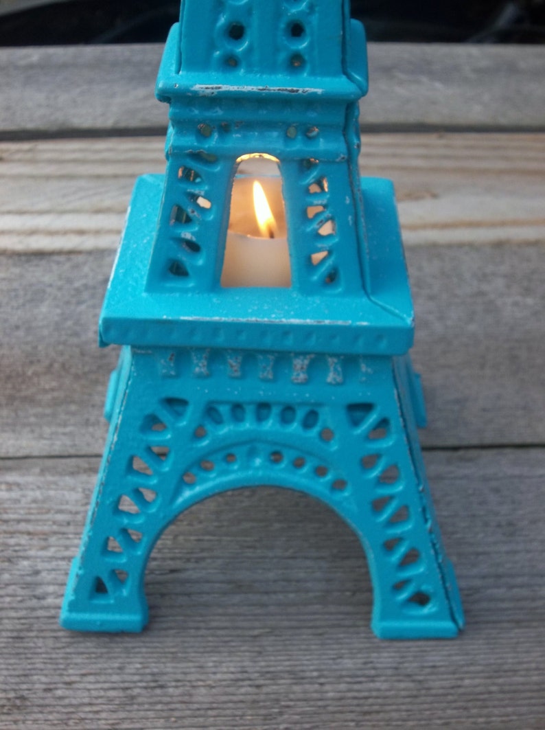 Cast Iron Large Eiffel Tower Decor Candle Holder Romantic Home Etsy