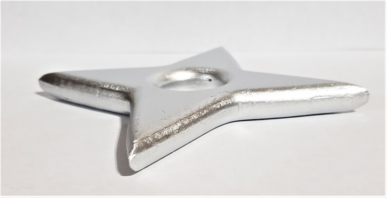Metallic Silver Wooden Wood Shuriken Ninja Inspired Cosplay Costume Prop Throwing Star Wall Decor