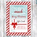 INSTANT DOWNLOAD Thank You Snow Much Gift Card Teacher Appreciation Holder Merry Christmas Red / White Stripes 5x7' jpg Digital File 