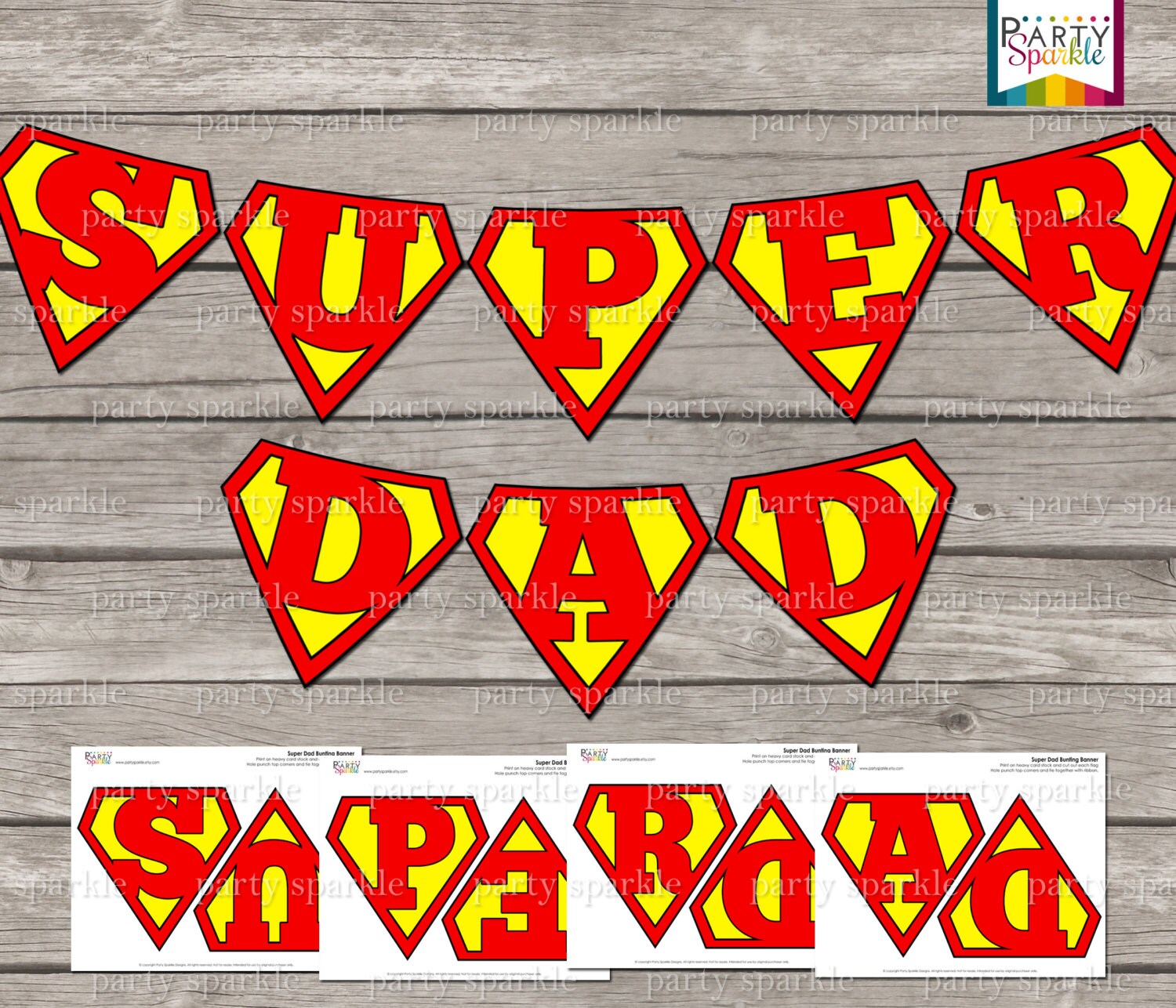 INSTANT DOWNLOAD Super Dad Father's Day Bunting Banner - Etsy