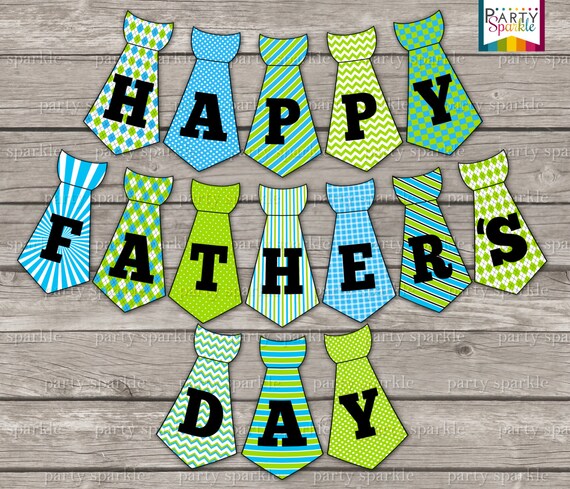 instant download happy father s day tie bunting banner etsy