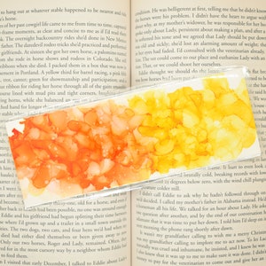 Yellow and Orange Alcohol Ink Bookmark, Handmade, Laminated, Waterproof, Gift For Reader, Bookishmark, Quitter Stick