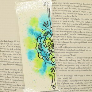 Watercolor Mandala Bookmark, Handmade, Laminated, Waterproof, Gift For Reader, Bookishmark, Quitter Stick