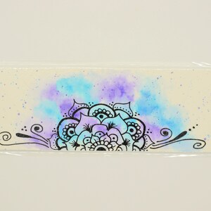 Watercolor Mandala Bookmark, Handmade, Laminated, Waterproof, Gift For Reader, Bookishmark, Quitter Stick