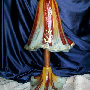Fused and slumped glass lamps. They are reclaimed glass. Unique and signed pieces. image 5