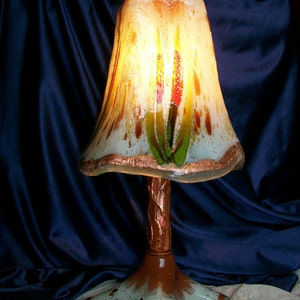 Fused and slumped glass lamps. They are reclaimed glass. Unique and signed pieces. image 4