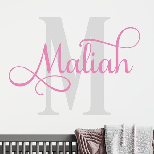 Personalized Girl Name Wall Decal Childrens Room Girls Bedroom Etsy