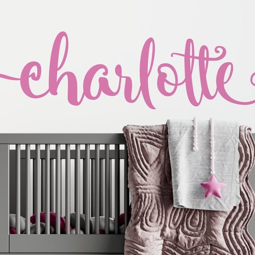 Baby Girl Nursery Decal Monogram Name Decal Personalized Etsy